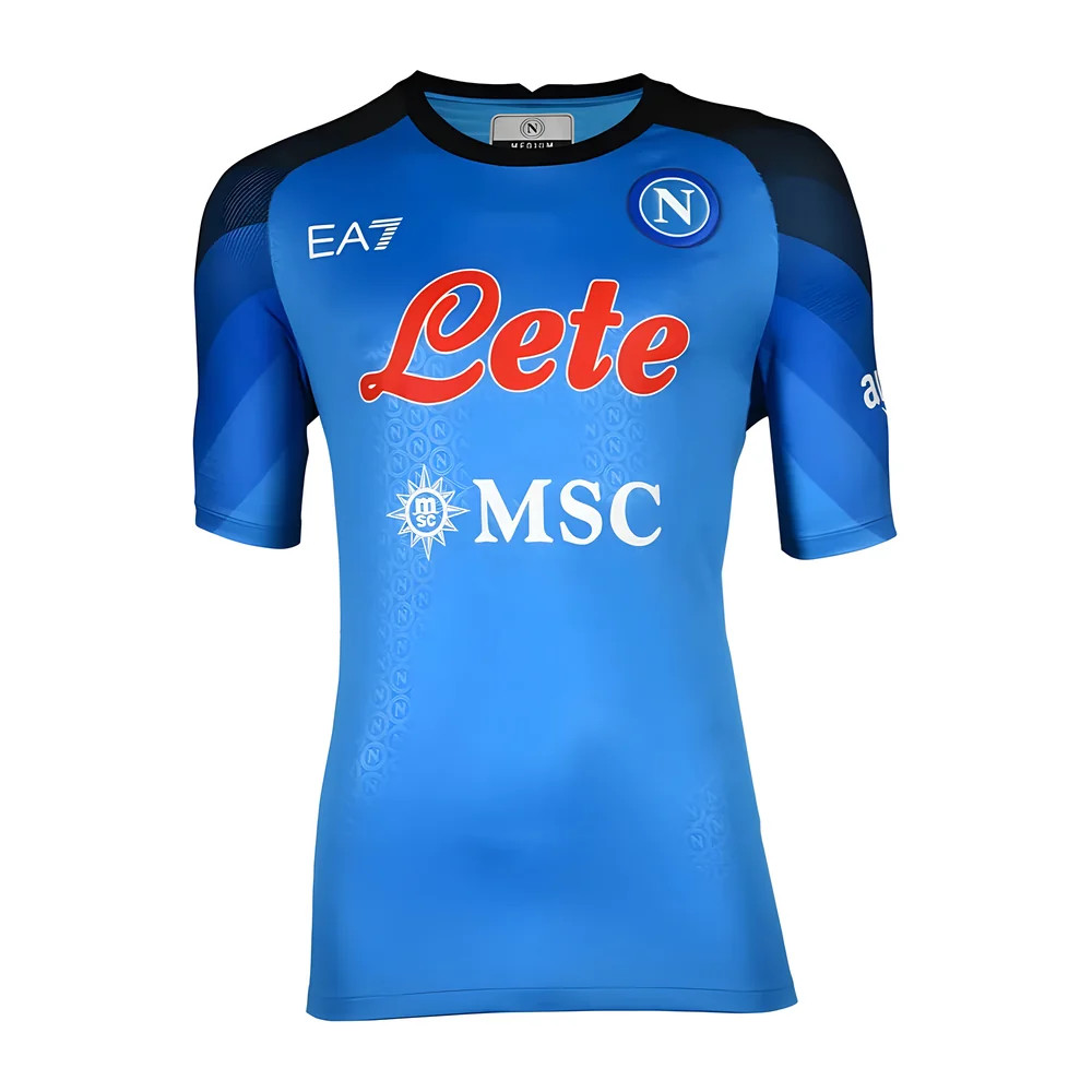 '22-'23 Napoli Home Shirt (S) (Very Good) Polyester Made By: Ea7 Men's Blue Small