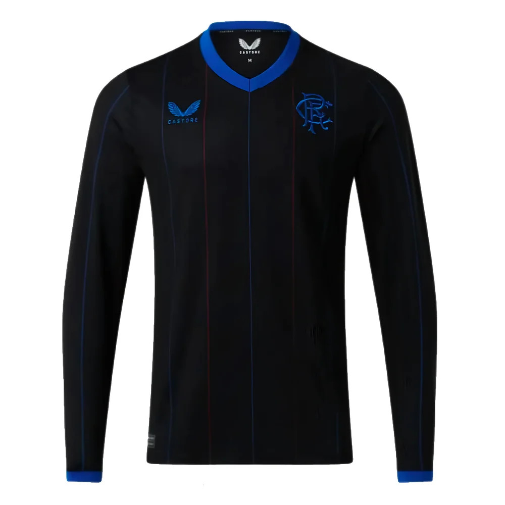 '22-'23 Rangers Long Sleeve Fourth Shirt ) (Excellent) Made By: Castore Men's Black Xxl