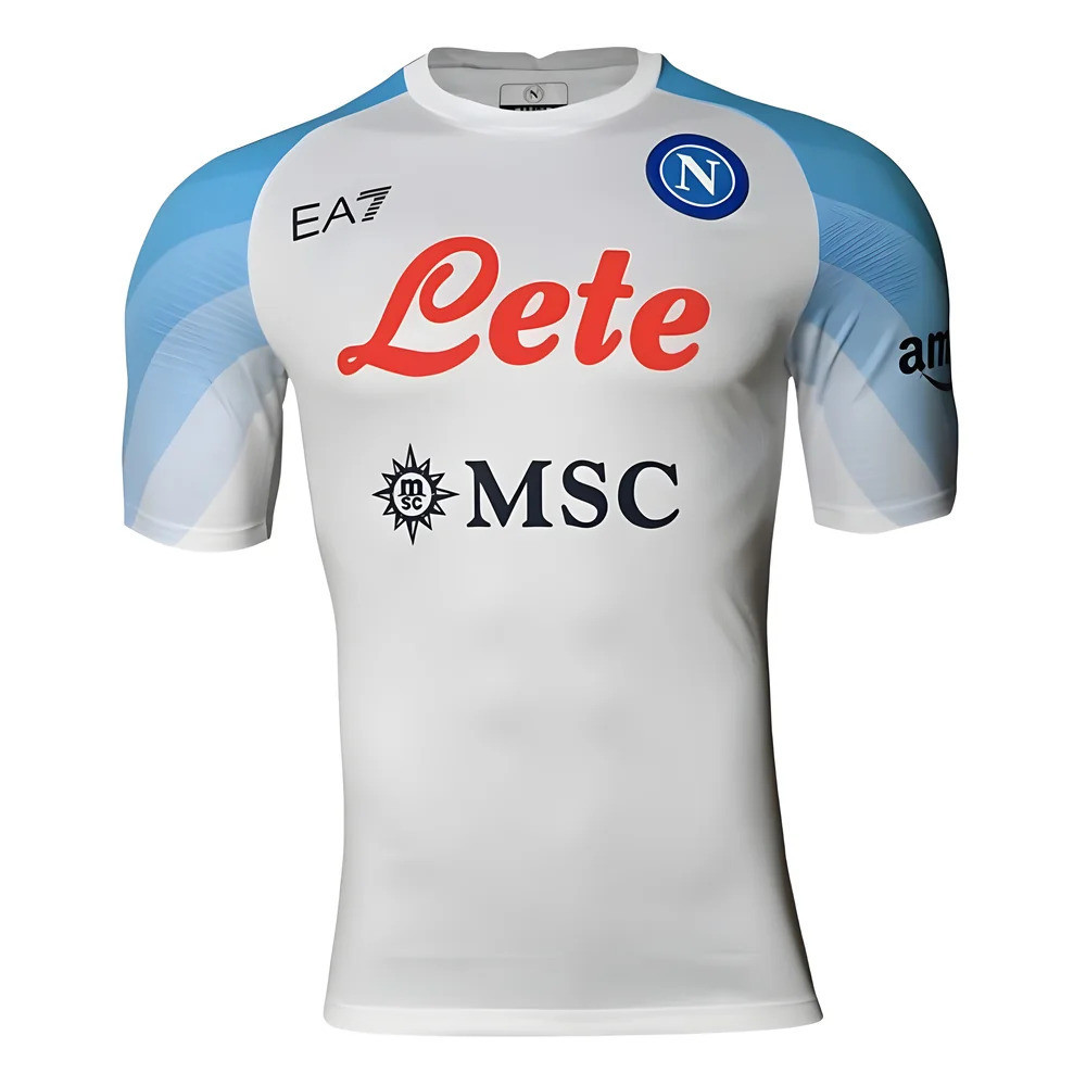 Ea7 Men's White '22-'23 Napoli Away Player Issue Shirt (Xl) (Very Good) Polyester Made By:
