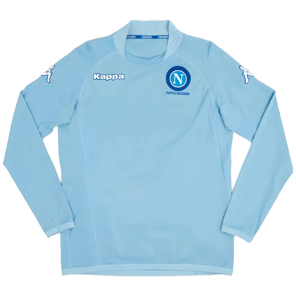 '04-'05 Napoli Long Sleeve Home Shirt (M) (Excellent) Polyester Made By: Kappa Men's Sky Blue Medium