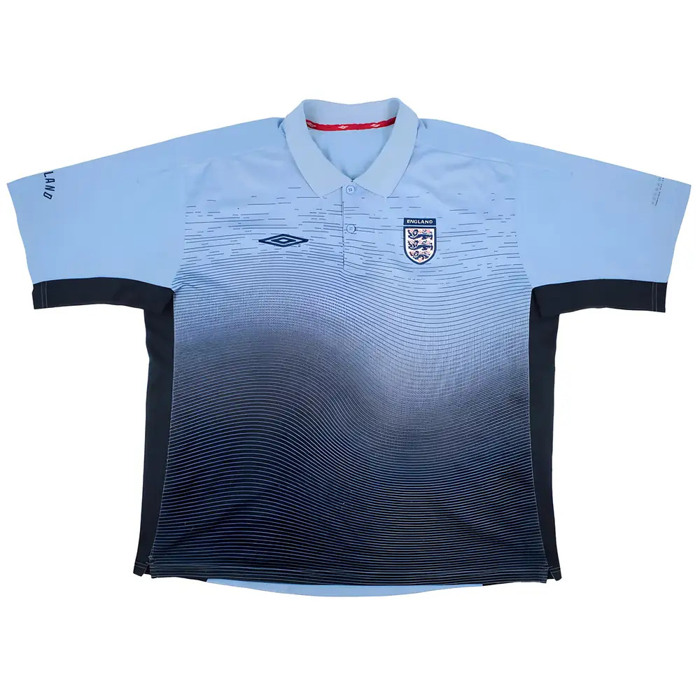 '00-'01 England Umbro Polo Shirt ) (Fair) Polyester Men's Blue Xxl