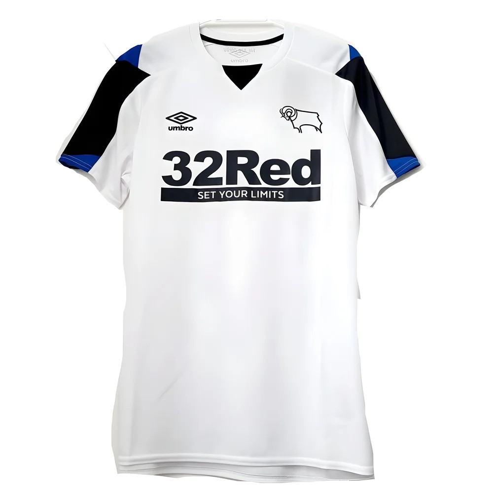 '21-'22 Derby County Home Shirt (M) (Excellent) Polyester Made By: Umbro Men's White Medium