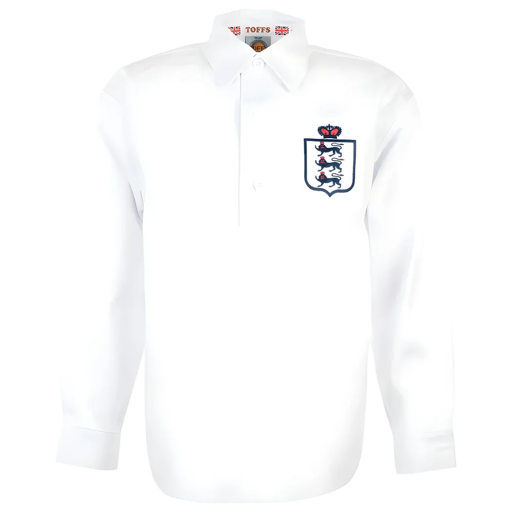 '30-'50 England Retro Football Shirt Polyester Made By: Toffs Men's White 5XL