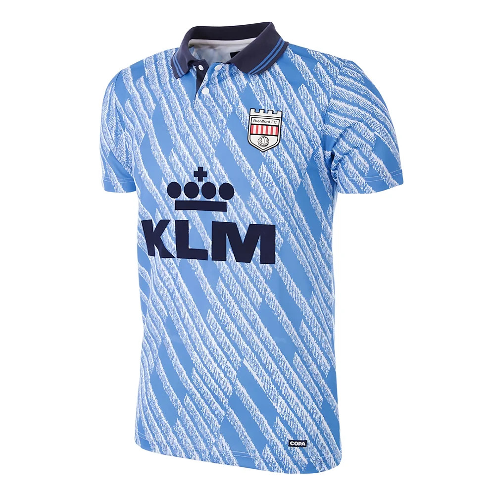 Brentford Fc 1992 - 94 Away Retro Football Shirt Polyester Made By: Copa Classics Men's Blue Small