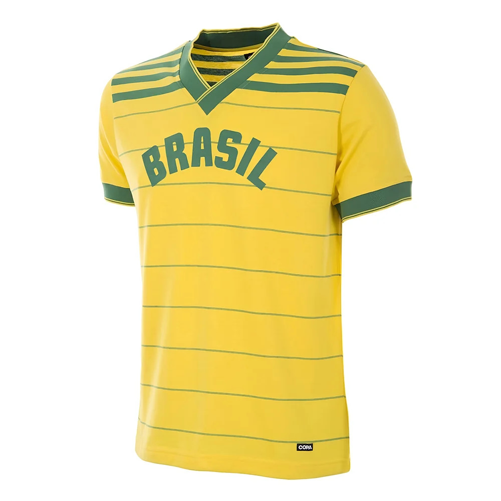 Brazil 1984 Retro Football Shirt Polyester Made By: Copa Classics Men's Yellow Medium
