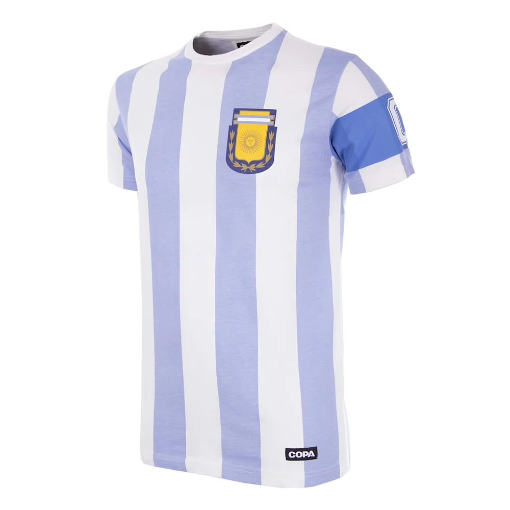Argentina Capitano T-Shirt Polyester Made By: Copa Classics Men's White Small