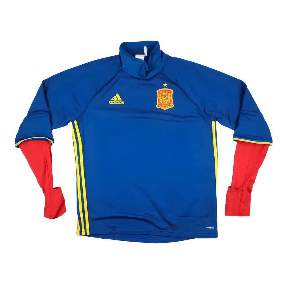 '15-'16 Spain Adidas Training Top (L) (Excellent) Polyester Men's Navy Large