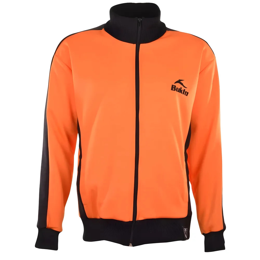 Bukta Track Top Orange With Panels/Cuffs/W'band Polyester Chelsea Made By: Toffs Men's Black 5XL