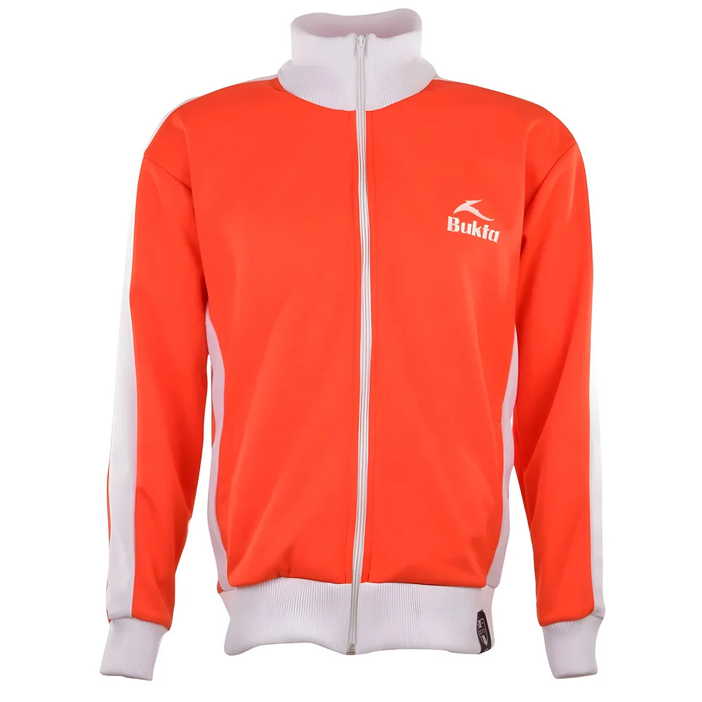 Bukta Track Top With White Panels/Cuffs/W'band Polyester Chelsea Made By: Toffs Men's Red 3XL