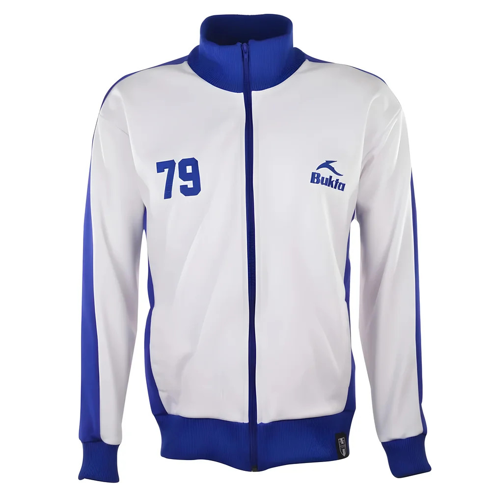Bukta Heritage Track Top With Royal Panels/Cuffs/W'ba Polyester Chelsea Made By: Toffs Men's White 5XL