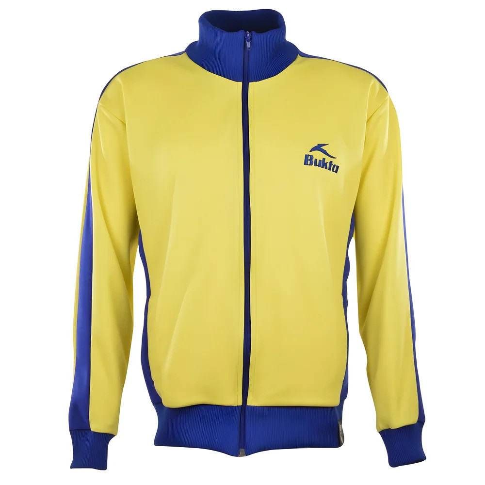 Bukta Track Top With Royal Panels/Cuffs/W'band Polyester Chelsea Made By: Toffs Men's Yellow Xxl