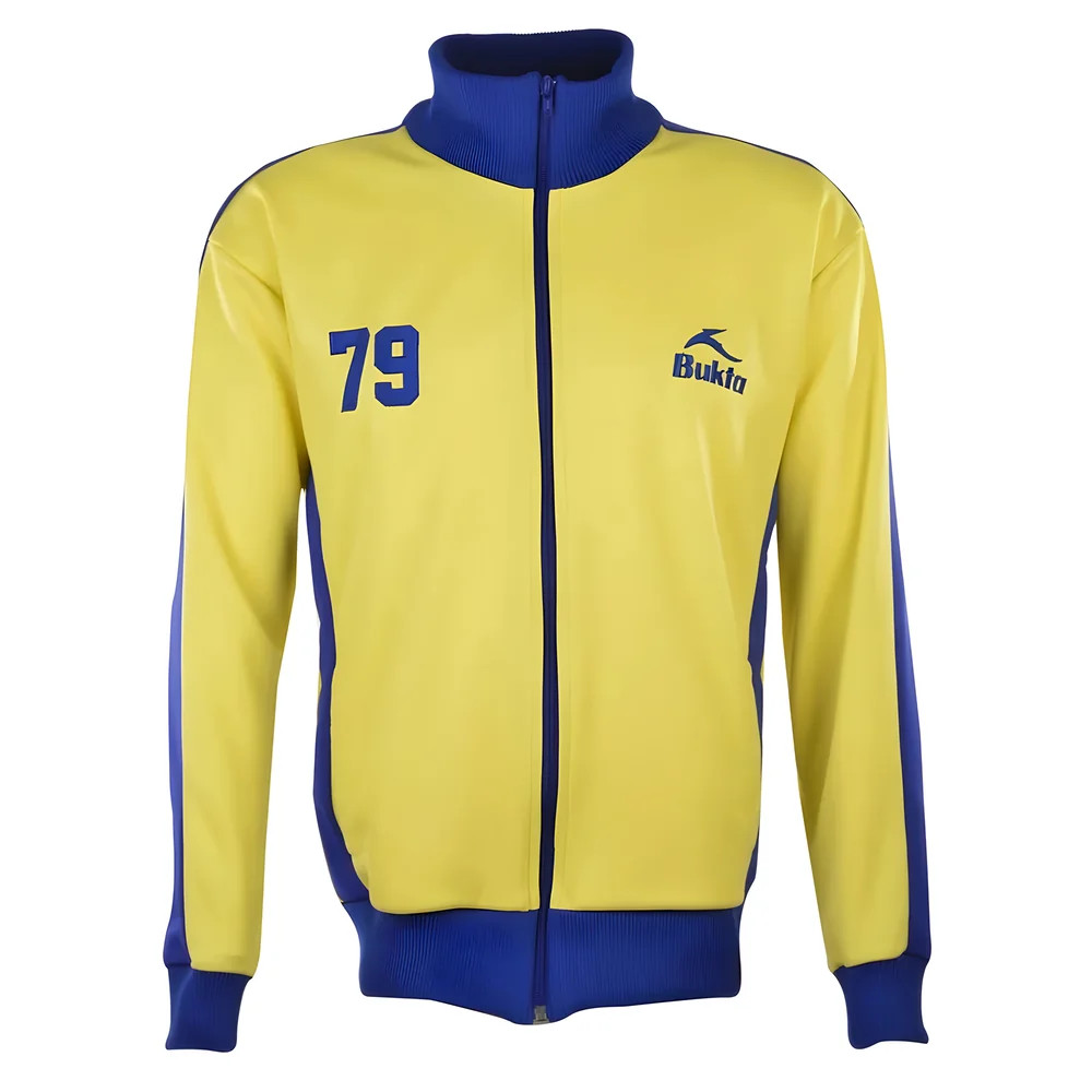 Bukta Heritage Track Top With Royal Panels/Cuffs/W'b Polyester Chelsea Made By: Toffs Men's Yellow 5XL