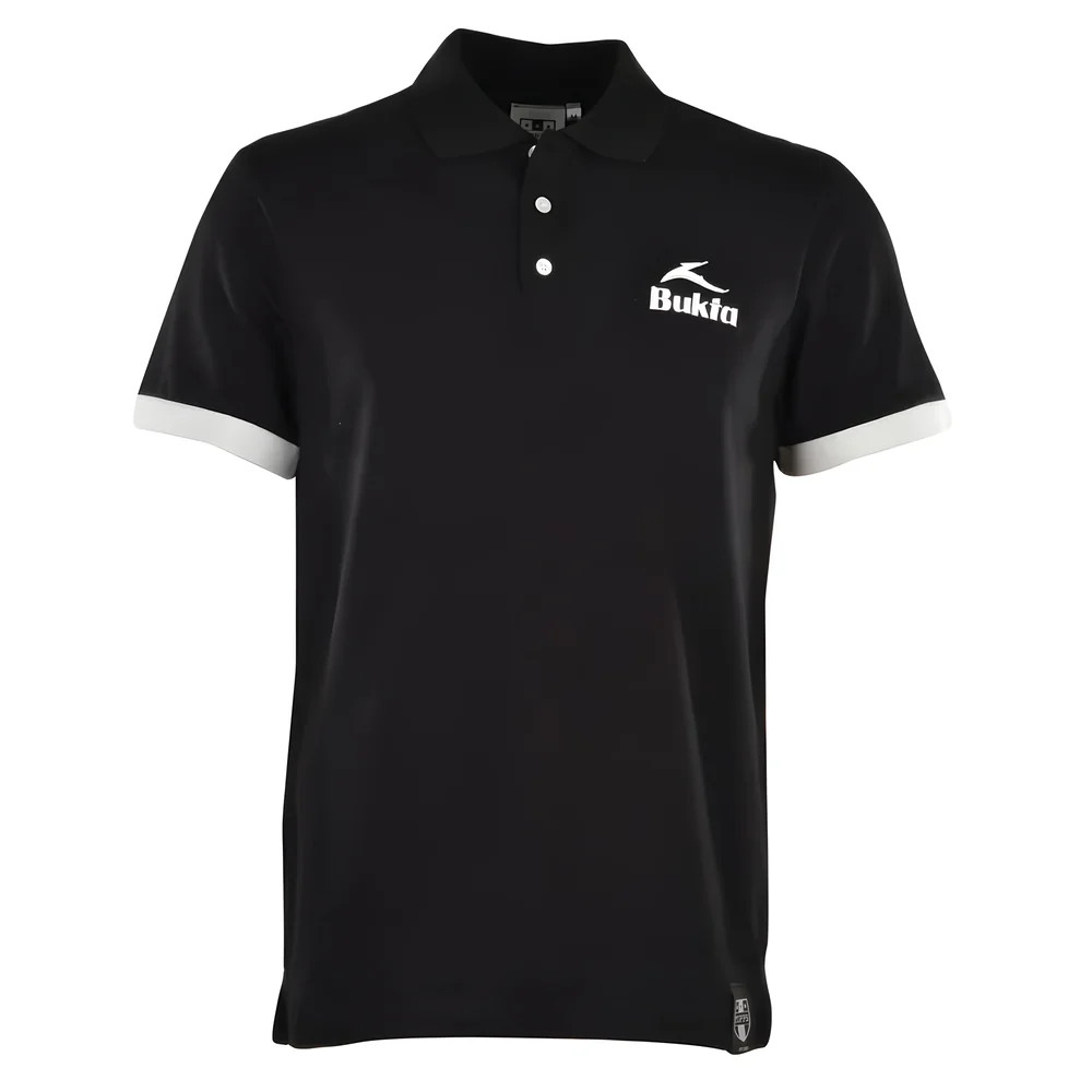 Bukta Polo With White Cuffs Polyester Chelsea Made By: Toffs Men's Black 3XL