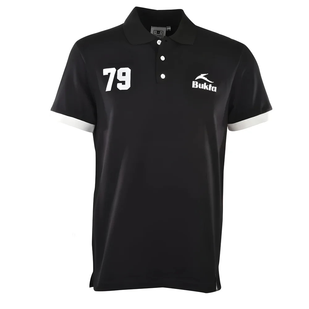 Bukta Heritage Polo With White Cuffs Polyester Chelsea Made By: Toffs Men's Black Xxl