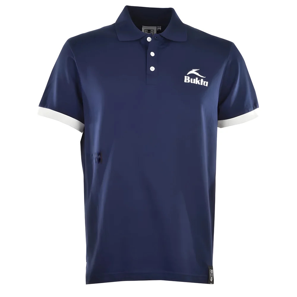 Bukta Polo With White Cuffs Polyester Chelsea Made By: Toffs Men's Navy 5XL