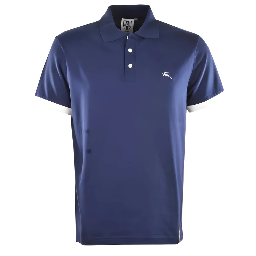 Bukta Lifestyle Polo With White Cuffs Polyester Chelsea Made By: Toffs Men's Navy 4XL