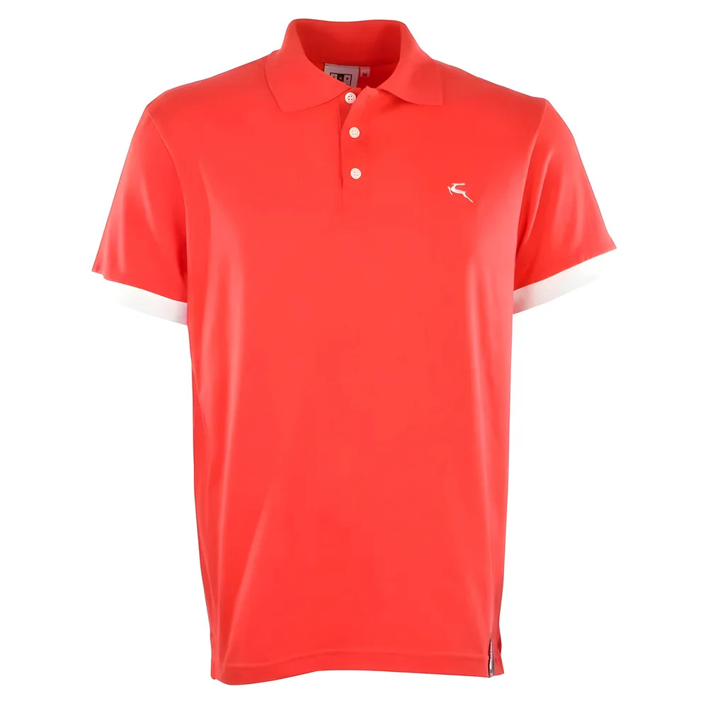 Bukta Lifestyle Polo With White Cuffs Polyester Chelsea Made By: Toffs Men's Red 4XL