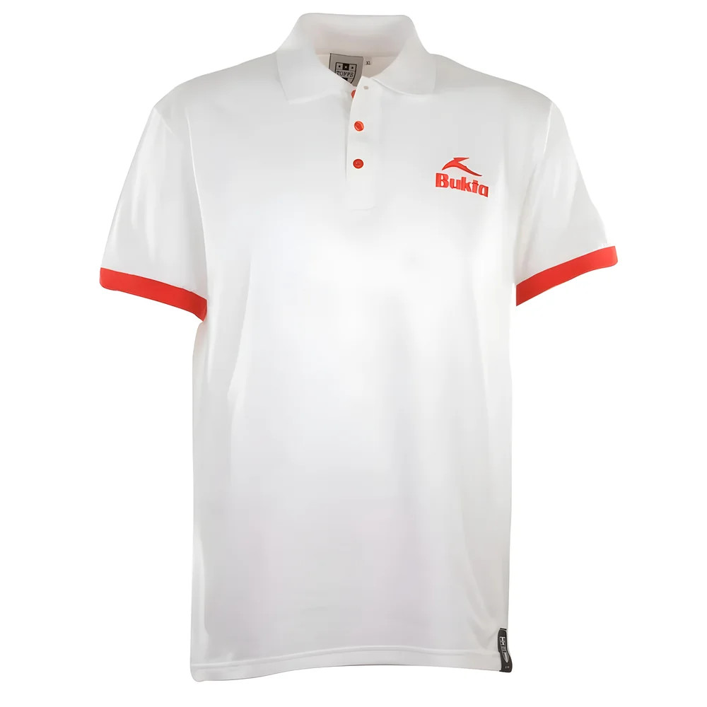 Bukta Polo White With Cuffs Polyester Chelsea Made By: Toffs Men's Red 5XL