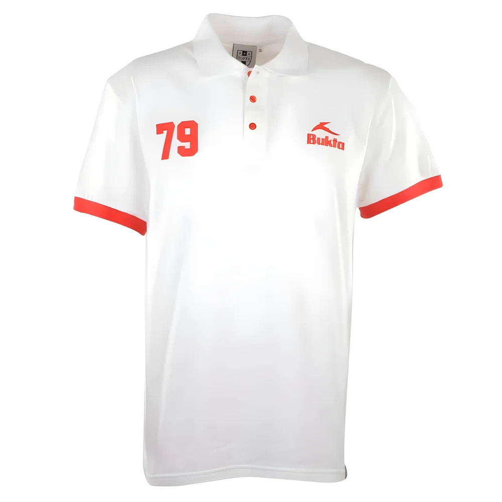 Bukta Heritage Polo White With Cuffs Polyester Chelsea Made By: Toffs Men's Red Xxl