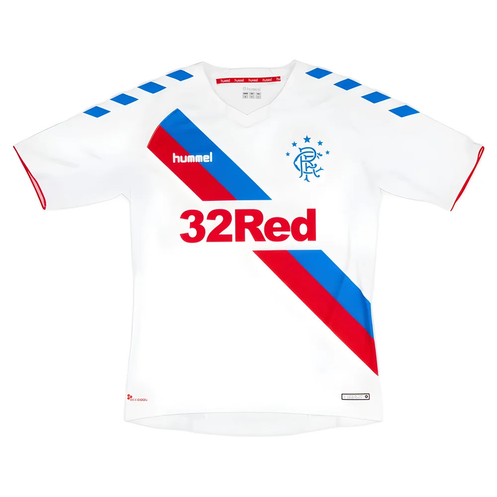 '18-'19 Rangers Away Shirt (S) (Very Good) Polyester Made By: Hummel Men's White Small
