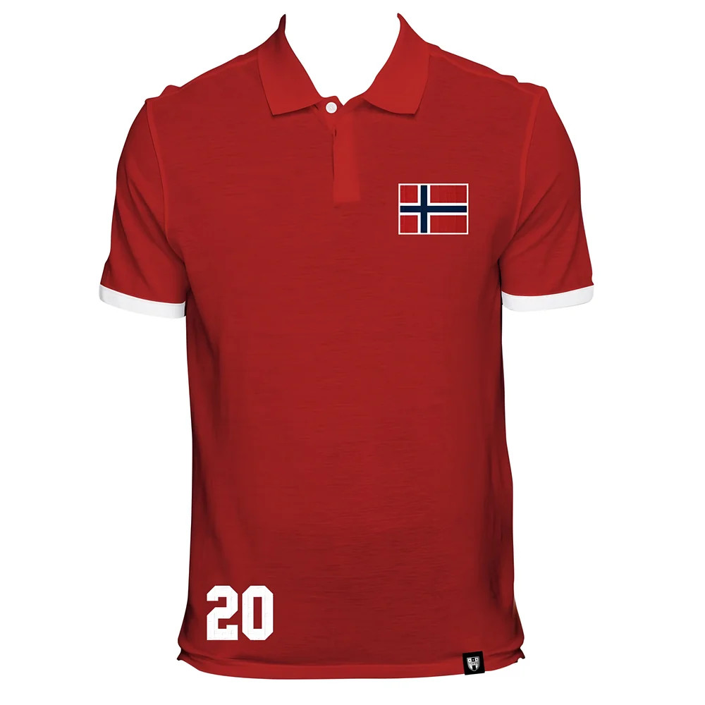 Norway No 20 Polo Shirt Polyester Made By: Toffs Men's Red 5XL