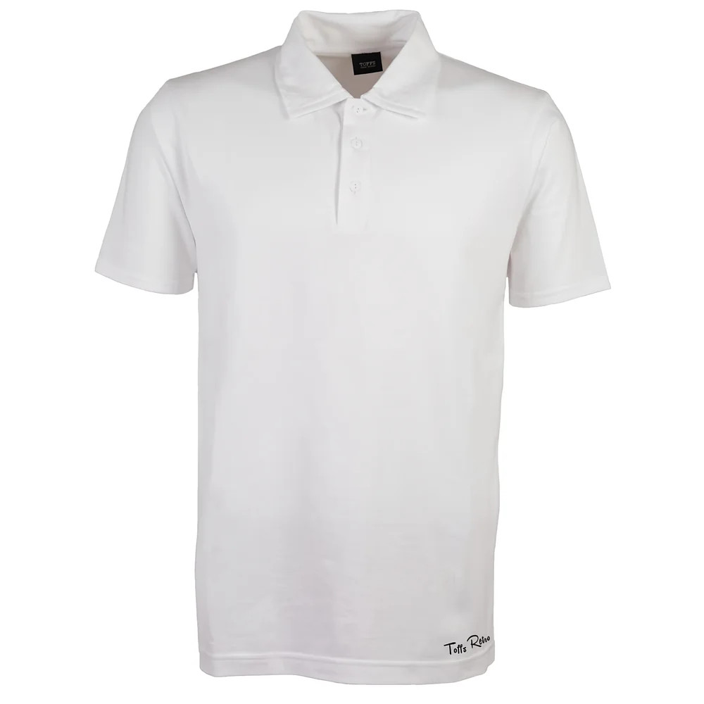 Toffs Retro Polo Shirt - Polyester Chelsea Men's White 3XL