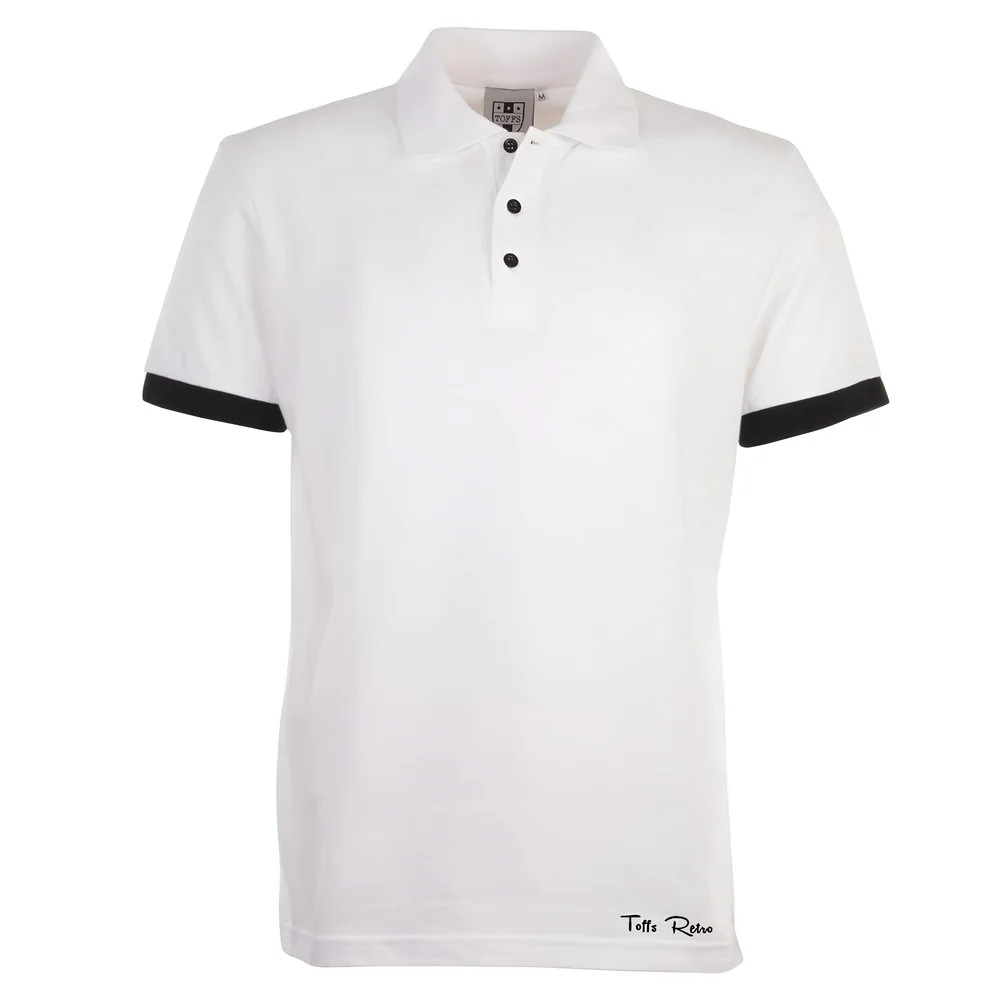 Toffs Retro Polo Shirt - White/ Polyester Chelsea Men's Black 3XL