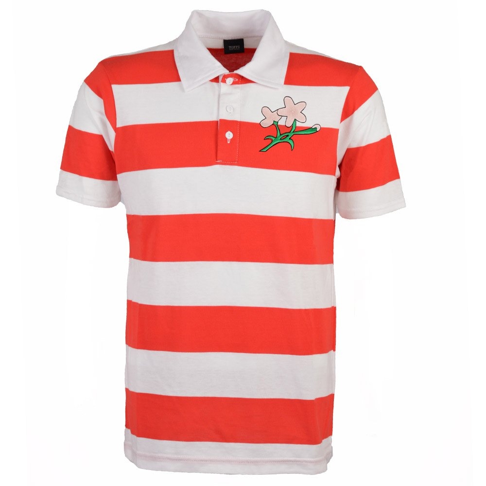 Japan Rugby Polo Shirt Red White, Red And White Striped Rugby Shirt