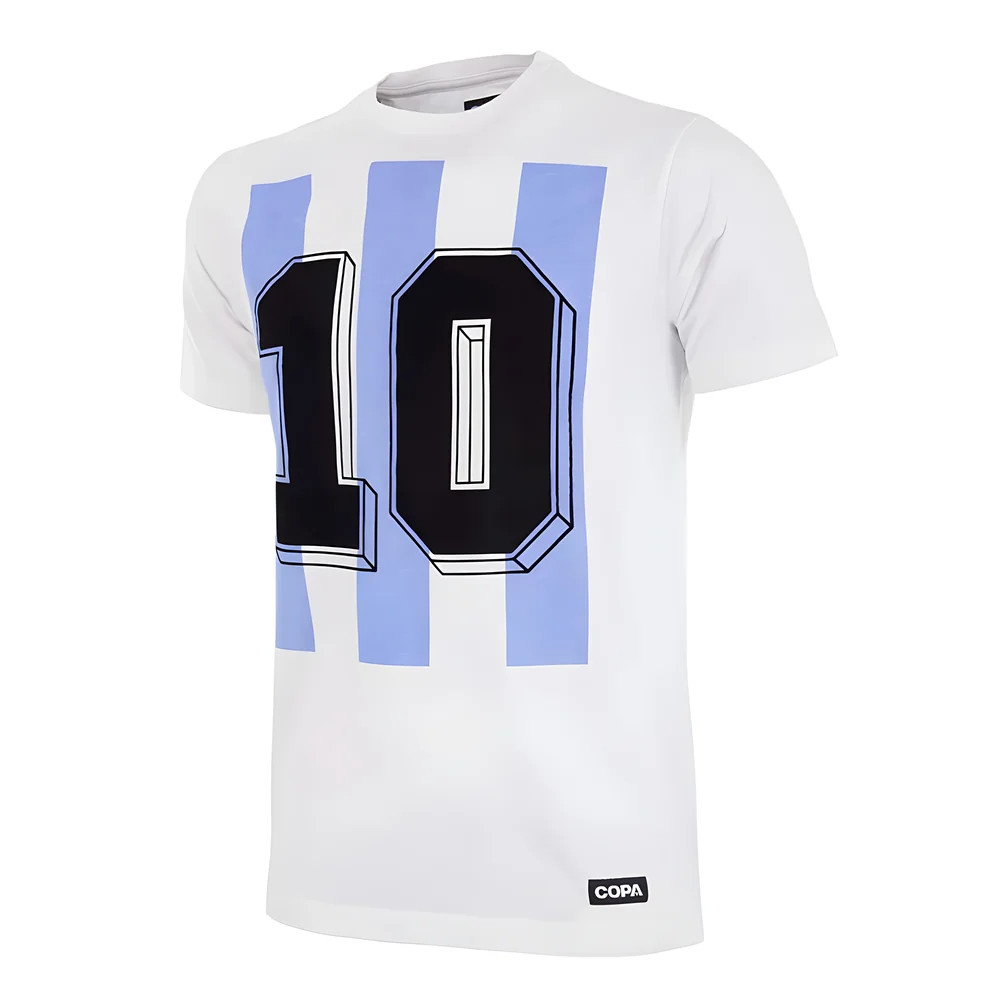 Argentina Number 10 T-Shirt Polyester Made By: Copa Classics Men's White Xxl