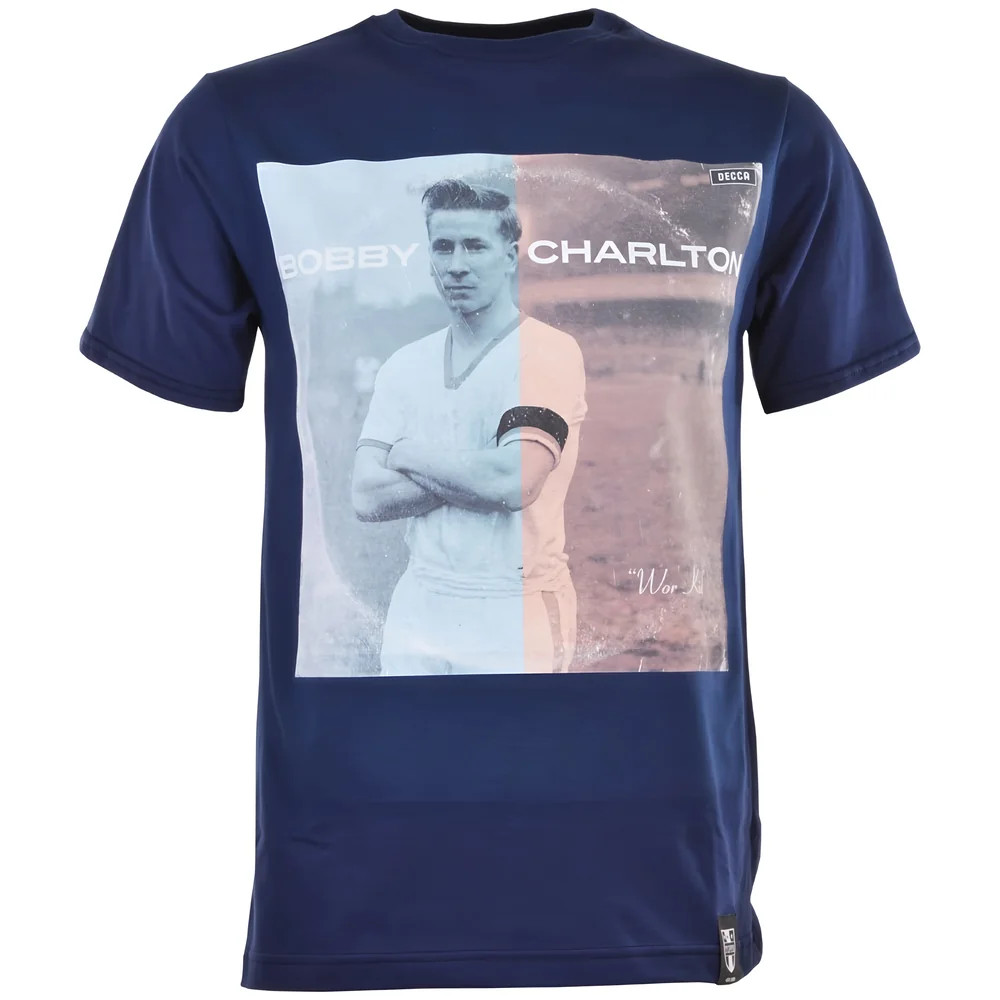 Pennarello: Lpfc - Bobby Charlton T-Shirt - Polyester England Made By: Toffs Men's Navy Medium