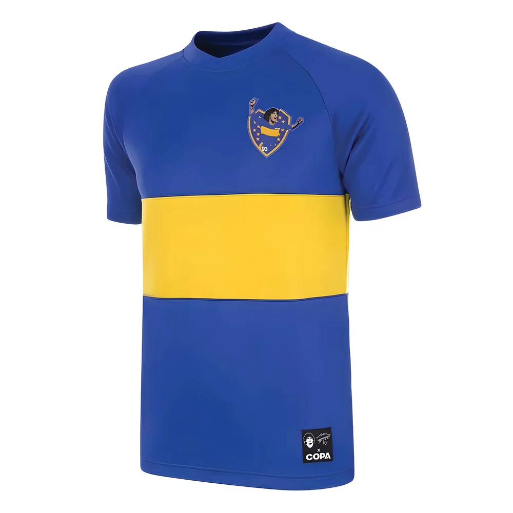 Maradona X Copa Boca 1981 - 82 Retro Football Shirt Polyester Boca Juniors Made By: Copa Classics Men's Blue Xxl