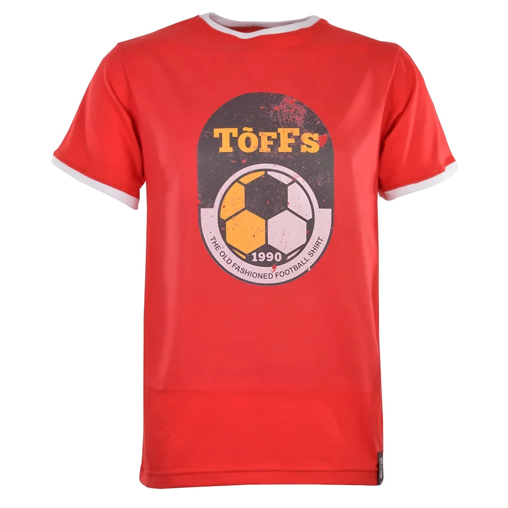 Toffs 1990 T-Shirt - /White Ringer Polyester Chelsea Men's Red 5XL