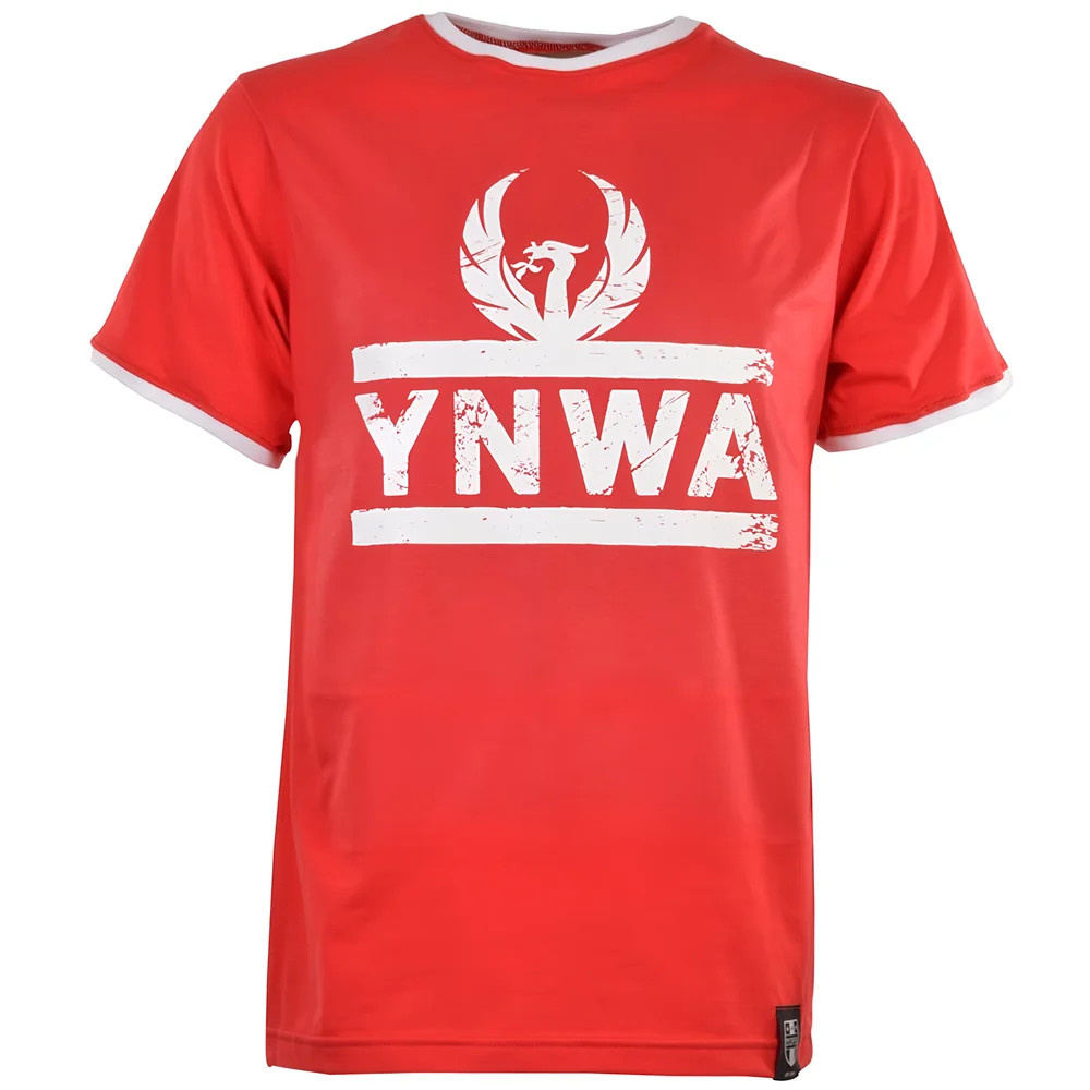 Liverpool Ynwa T-Shirt - /White Ringer Polyester Made By: Toffs Men's Red Xxl