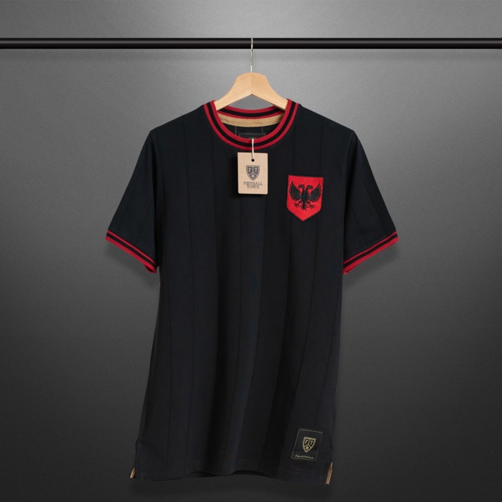 vintage albania black shqiponj soccer shirt