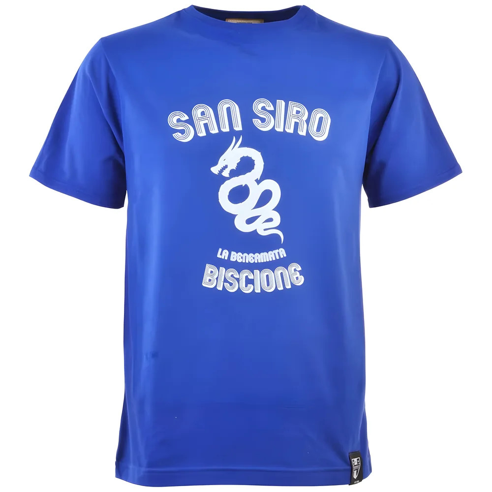 San Siro Biscione Inter T-Shirt - Royal Polyester Inter Milan Made By: Toffs Men's Blue Small