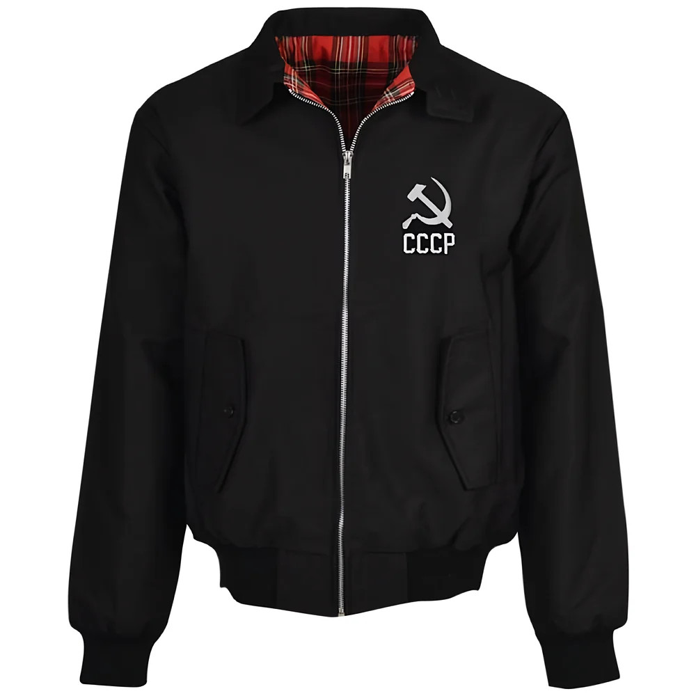 Soviet Union Cccp Harrington Jacket Polyester Russia Made By: Toffs Men's Black Xxl