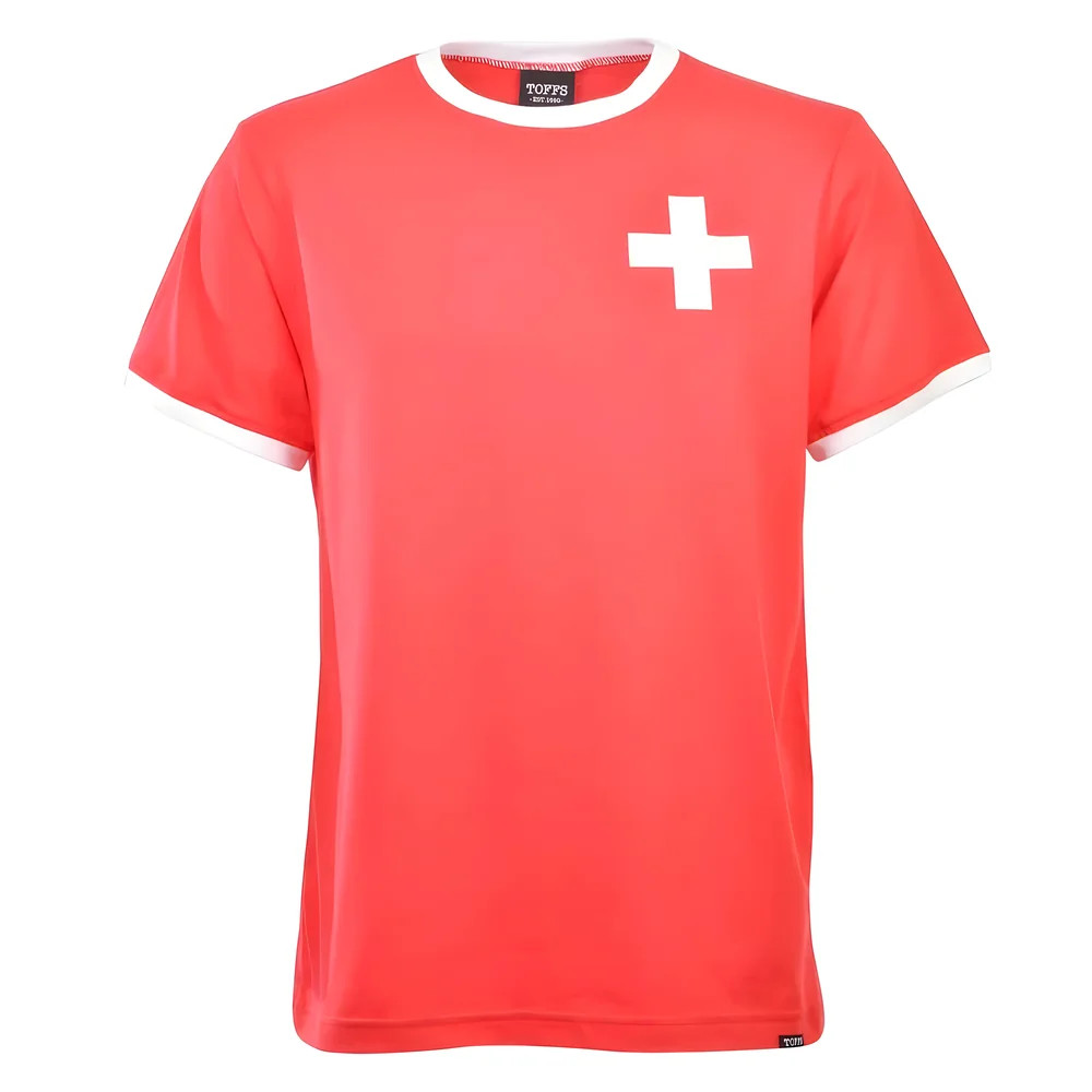 Switzerland 12Th Man- /White Ringer Polyester Made By: Toffs Men's Red 4XL