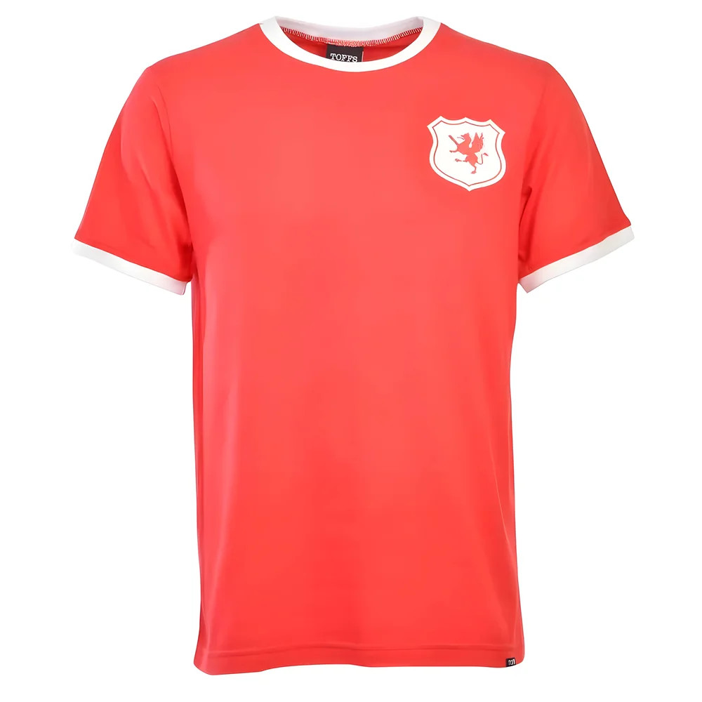 Wales 11 12Th Man T-Shirt - /White Ringer Polyester Made By: Toffs Men's Red 4XL