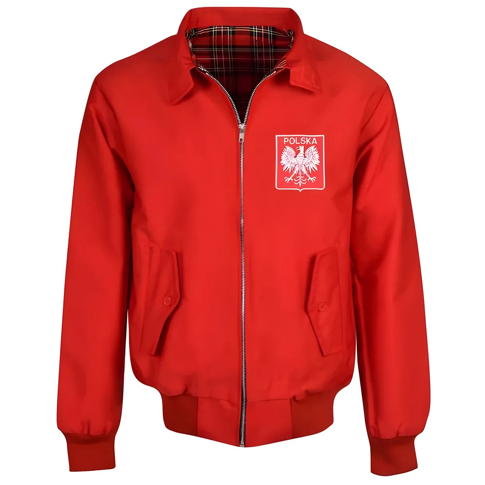 Poland Harrington Jacket Polyester Made By: Toffs Men's Red 5XL