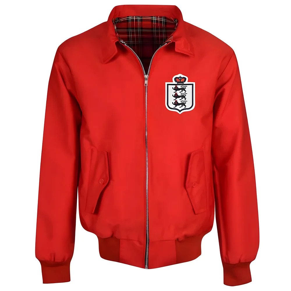 England Harrington Jacket Polyester Made By: Toffs Men's Red 4XL