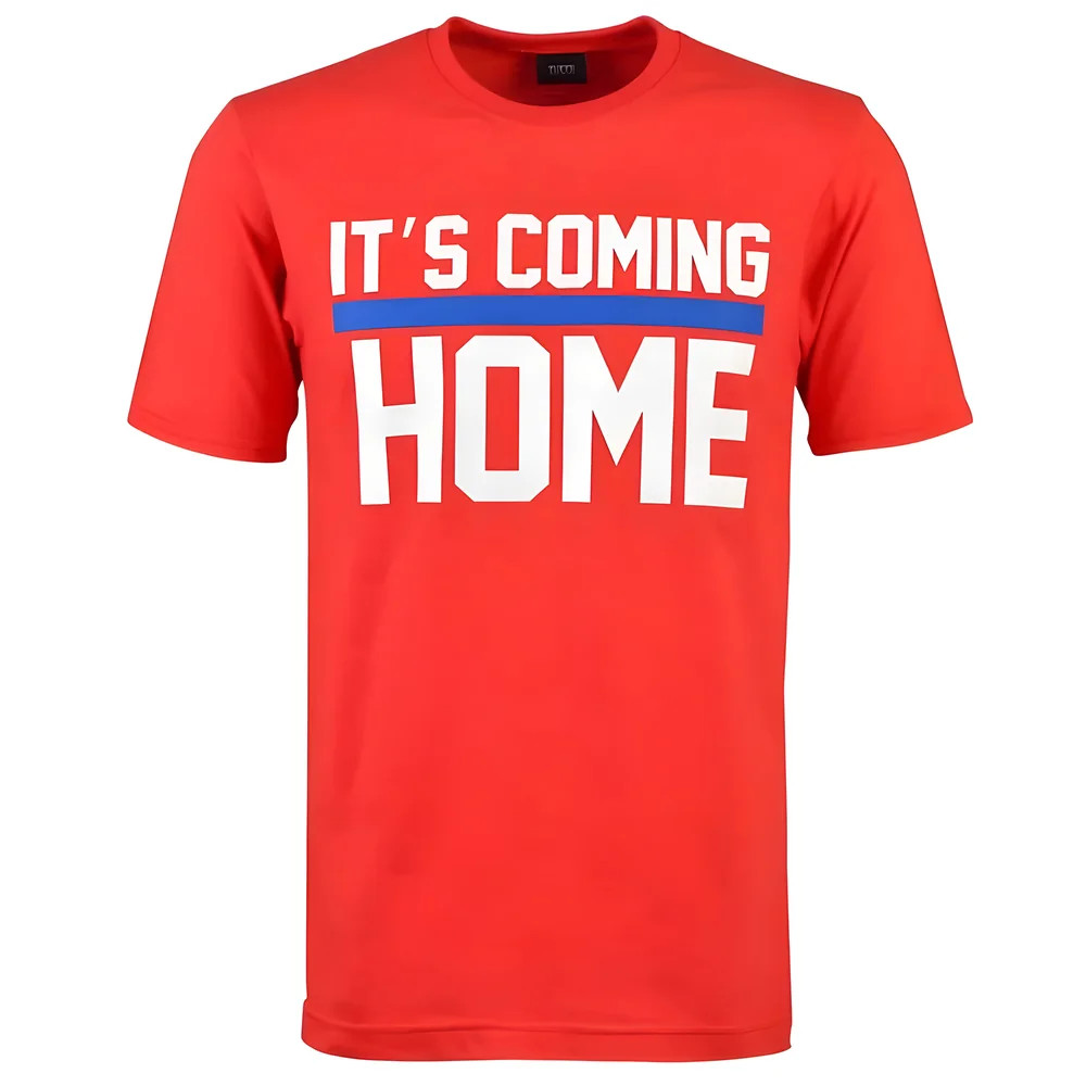 It's Coming Home T-Shirt Polyester England Made By: Toffs Men's Red 5XL