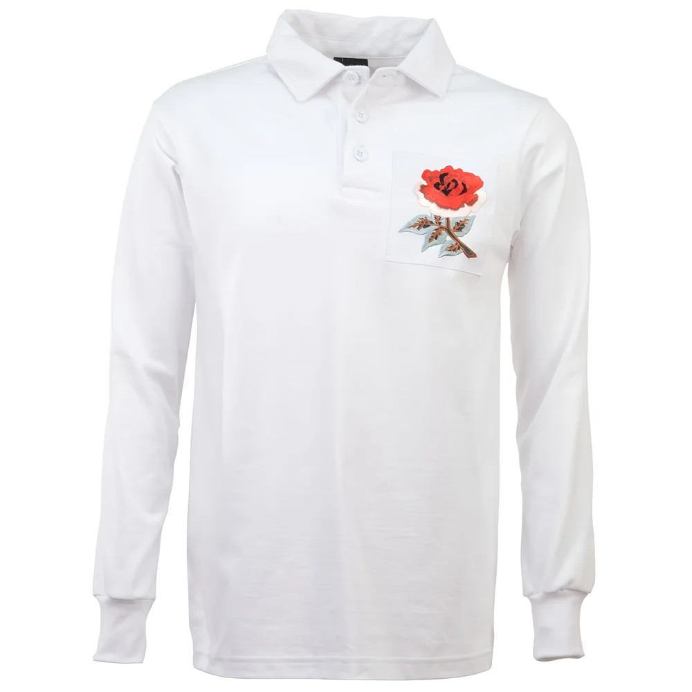 England Rugby 1910 Vintage Rugby Shirt Polyester Made By: Toffs Men's White 4XL