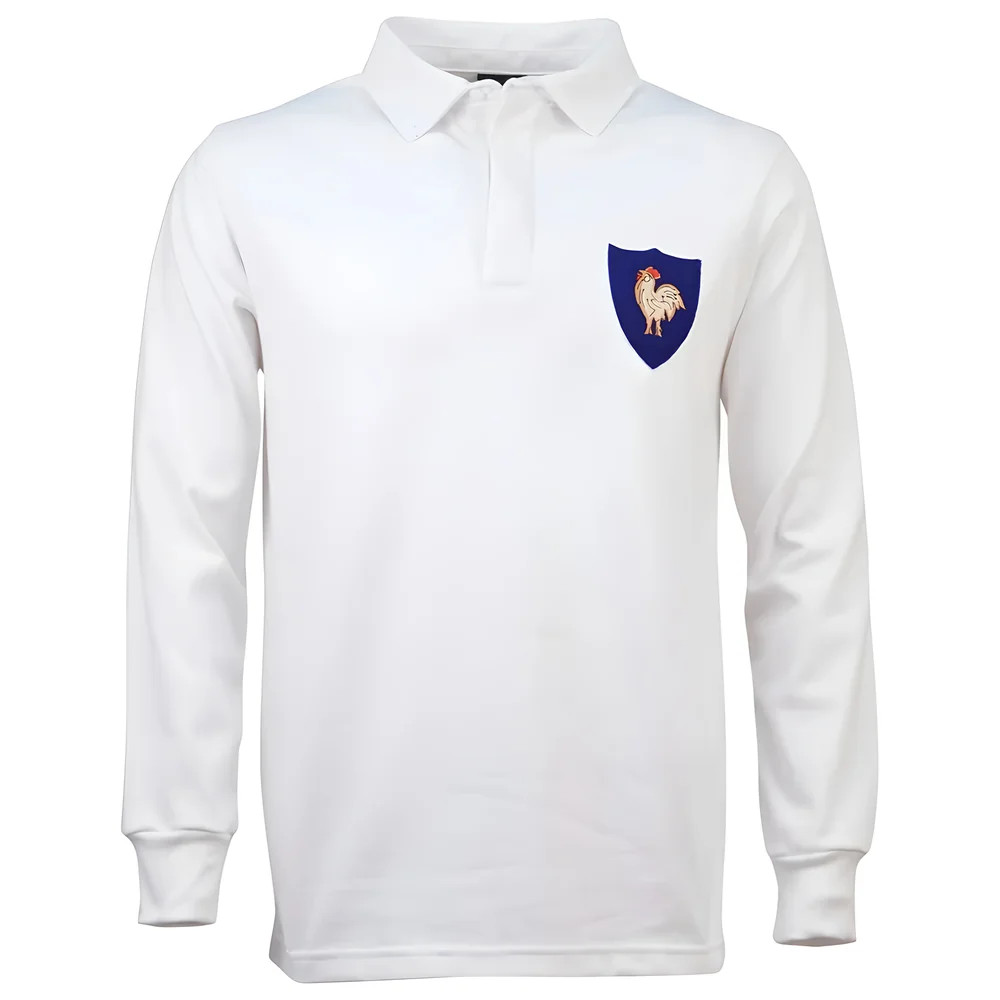 France 1972 Away Vintage Rugby Shirt Polyester Made By: Toffs Men's White Xxl