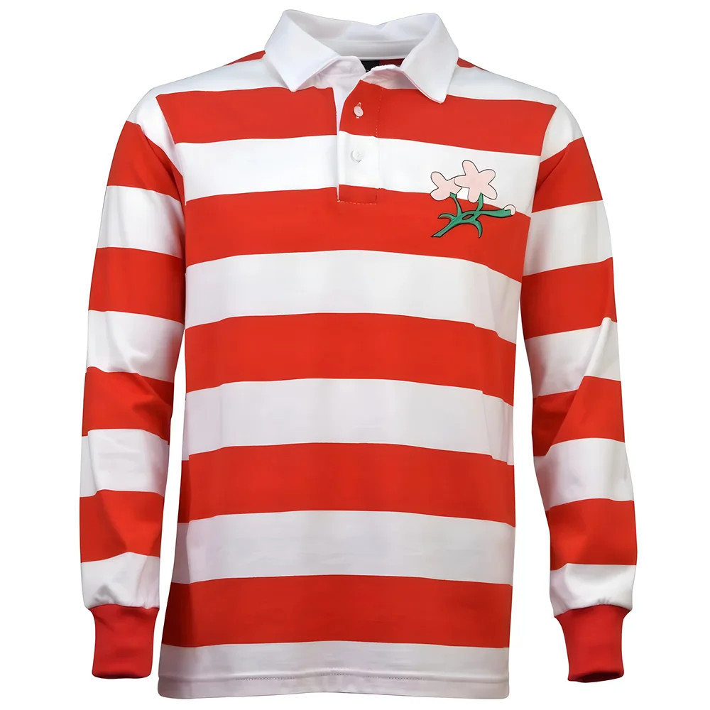 Japan 1932 Vintage Rugby Shirt Polyester Made By: Toffs Men's White-Red 3XL