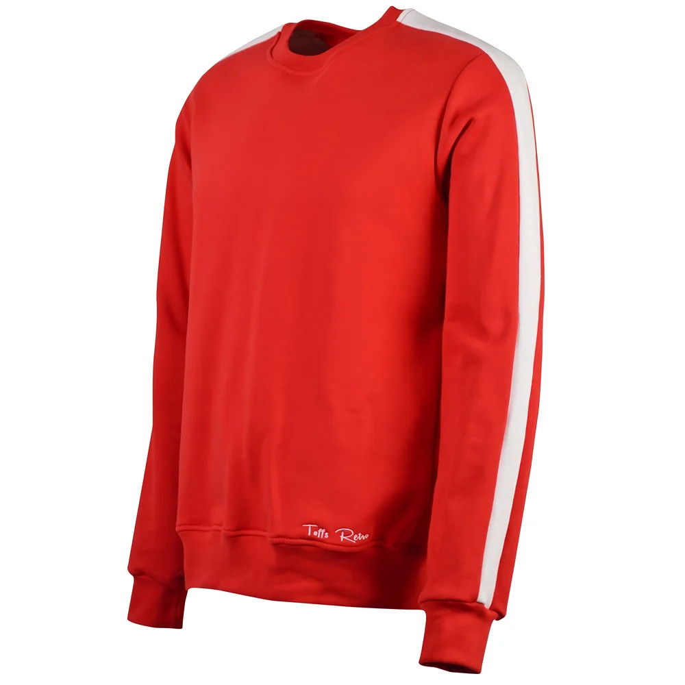 Toffs Retro Sweatshirt White Sleeve Panels Polyester Chelsea Men's Red 3XL