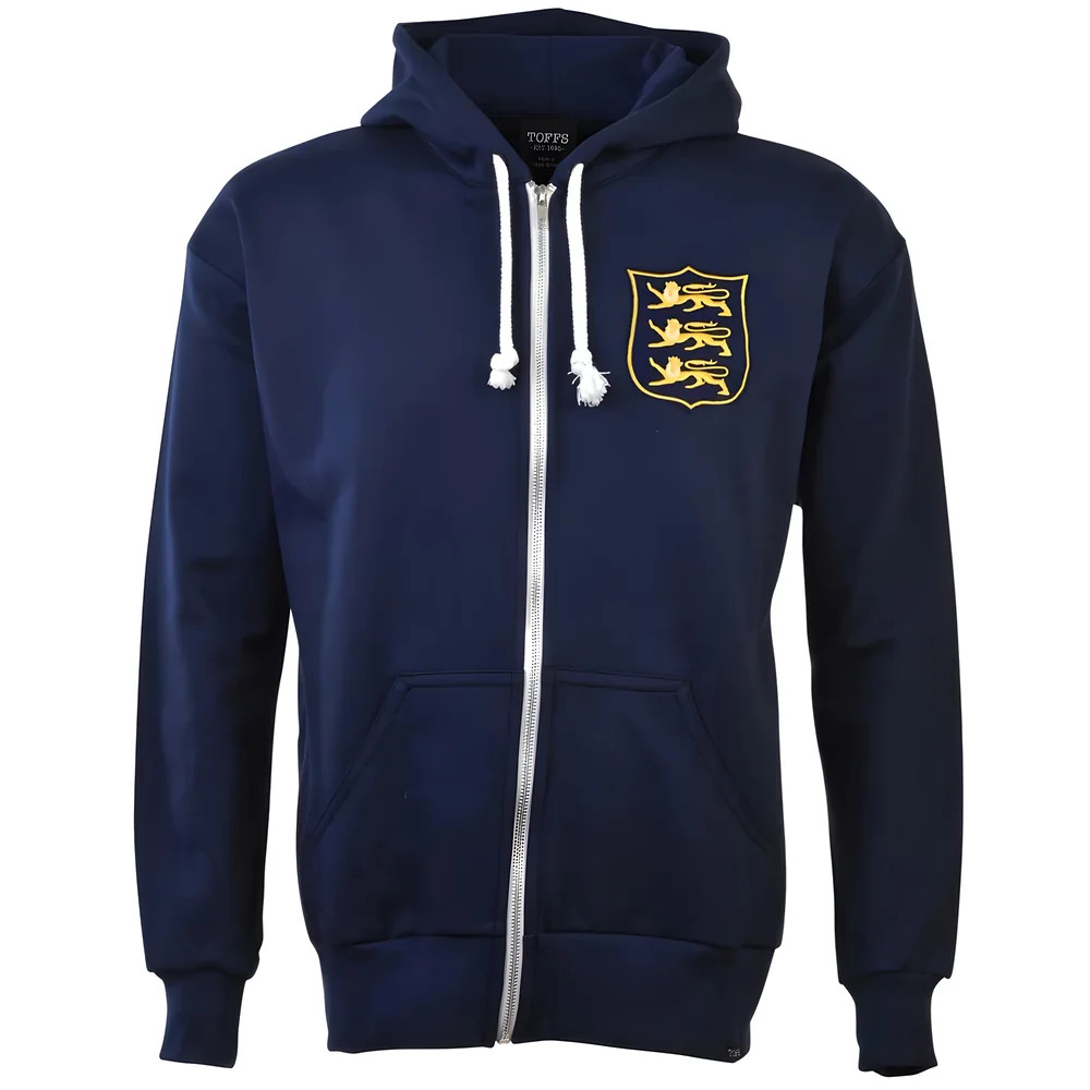 British & Irish Lions 1930S Vintage Rugby Zipped Hoodie Polyester Chelsea Made By: Toffs Men's Navy 4XL