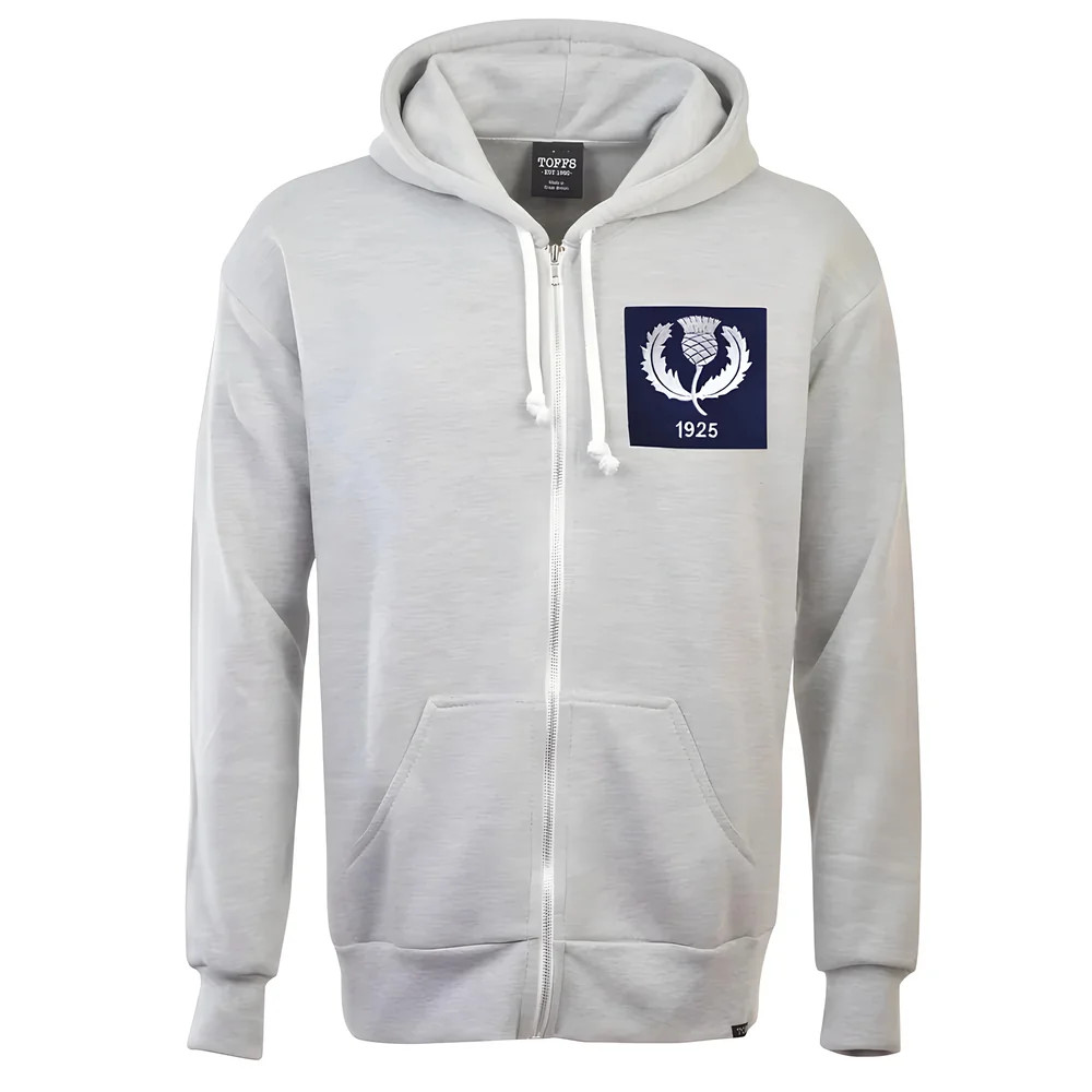Scotland Thistle 1925 Vintage Zipped Hoodie - Polyester Made By: Toffs Men's Light Grey 5XL
