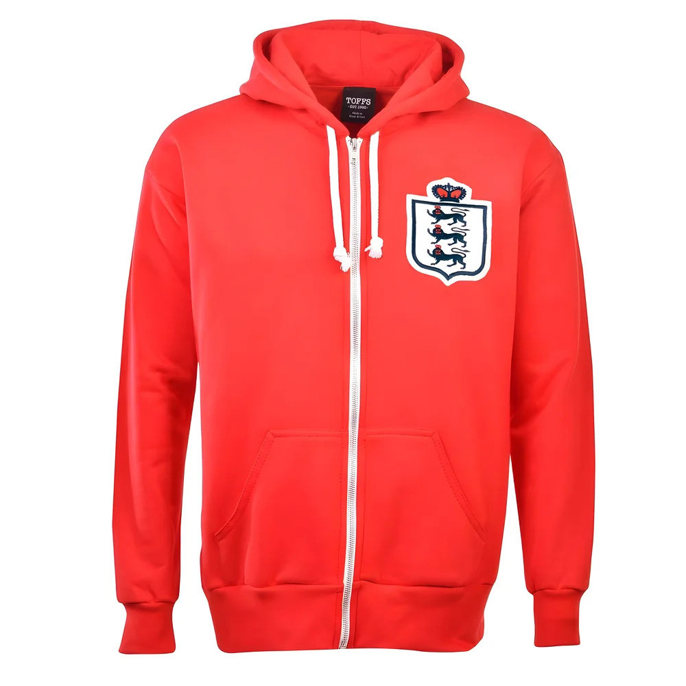 England Football Club Zipped Hoodie - Polyester Made By: Toffs Men's Red 4XL