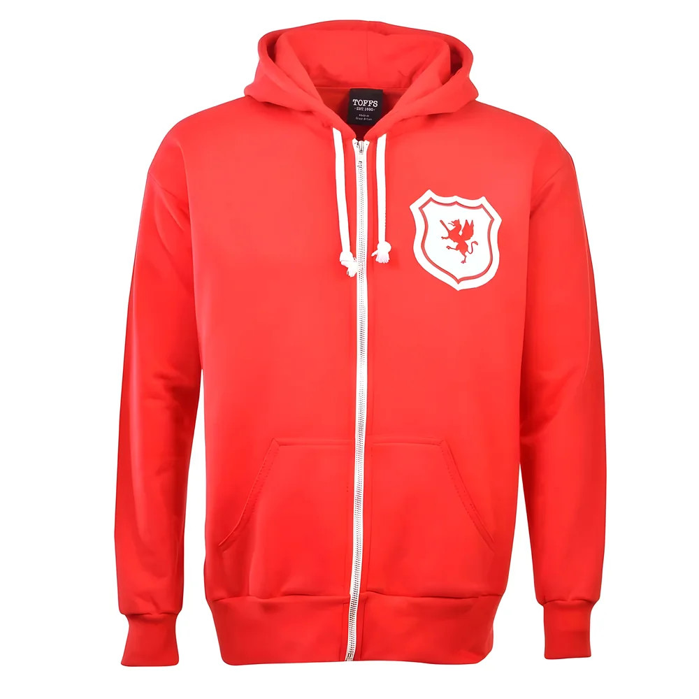 Wales Football Club Zipped Hoodie - Polyester Made By: Toffs Men's Red 4XL