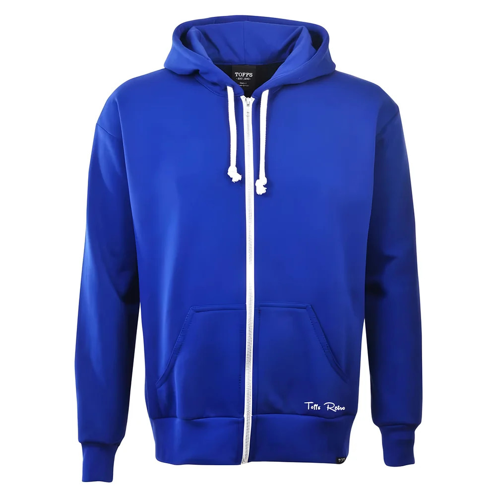 Toffs Retro Royal Zipped Hoodie Polyester Chelsea Men's Blue 4XL